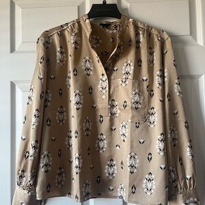 Ann Taylor Beige Floral Blouse